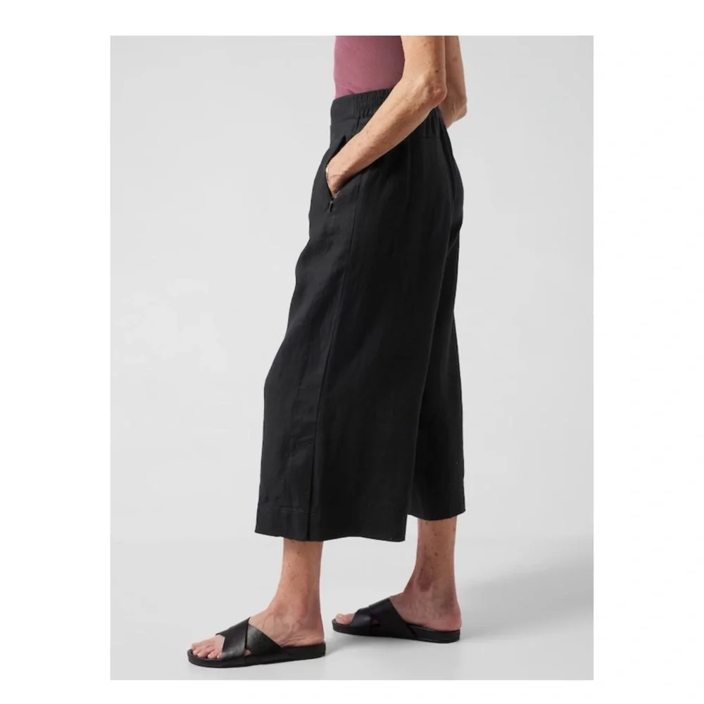 ATHLETA PLAYA LINEN WIDE LEG CROP PANT // Black 🎉 Host Pick 🎉 - Picture 4 of 16